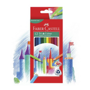 Faber-Castell Triangular Colour Pencils assorted pack of 12 – ergonomic coloured pencils for kids and students