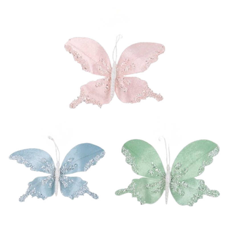 Fairy Floss Butterflies with Clip (Pink, Mint, Blue) 24cm