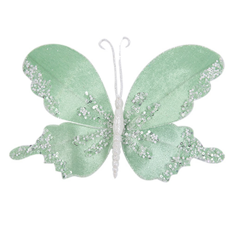 Ronis Fairy Floss Butterflies with Clip 24cm 3 Asstd (Pink, Mint, Blue)