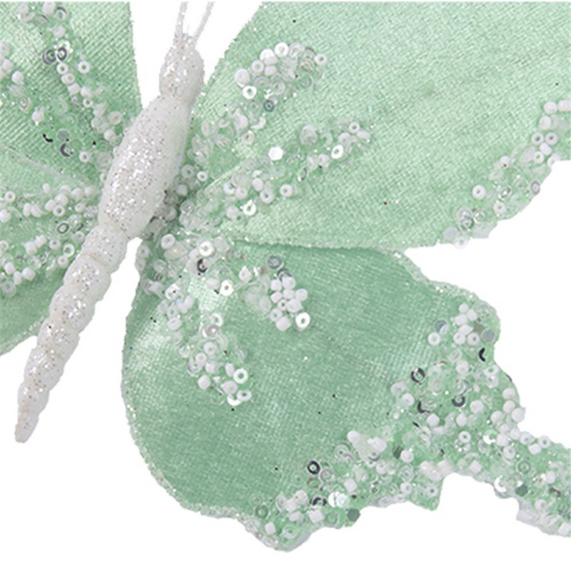 Ronis Fairy Floss Butterflies with Clip 24cm 3 Asstd (Pink, Mint, Blue)