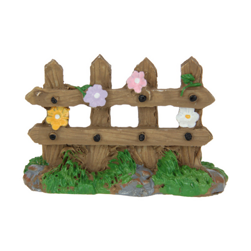 Ronis Fairy Garden Fence With Flowers 9cm