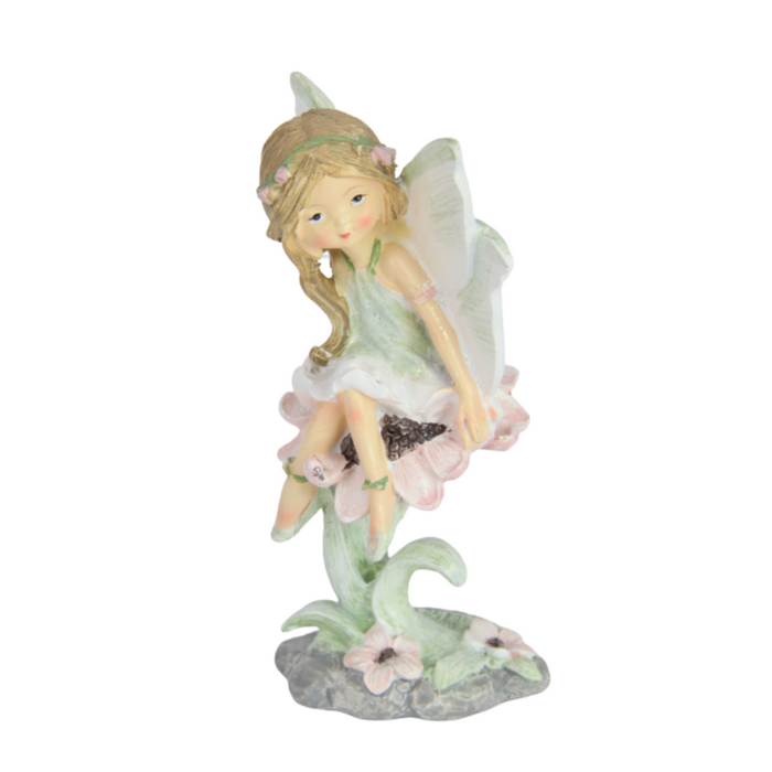 Ronis Fairy Sitting on Flower 15cm 2 Asstd