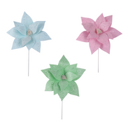 Ronis Fairy Floss Poinsettia 25cm With Clip Assorted X350423