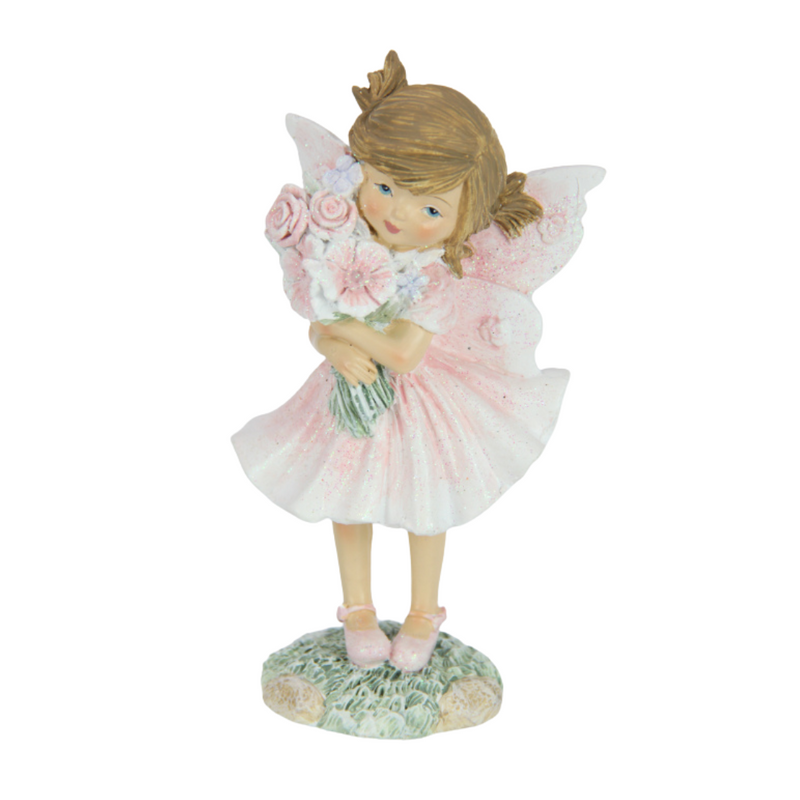 Ronis Fairy Holding Flowers in Pretty Dress 14cm Assorted