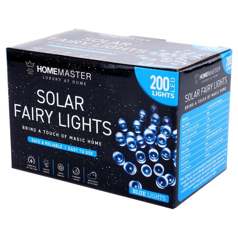 Ronis Fairy Light Solar 200 LED 13.5m Total Length Blue 2 Functions