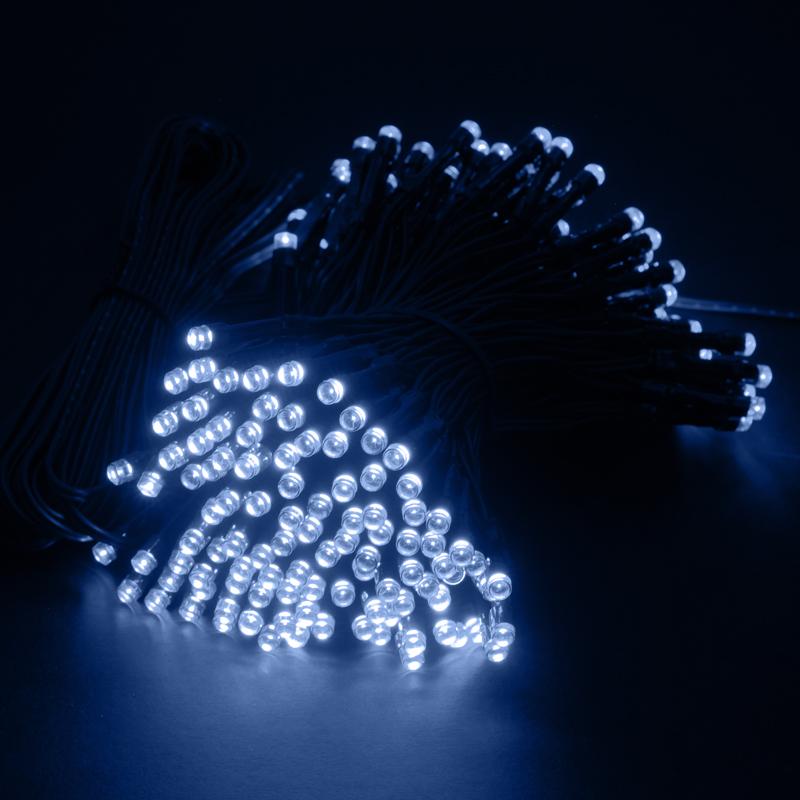 Ronis Fairy Light Solar 200 LED 13.5m Total Length Cool White and Blue 2 Functions