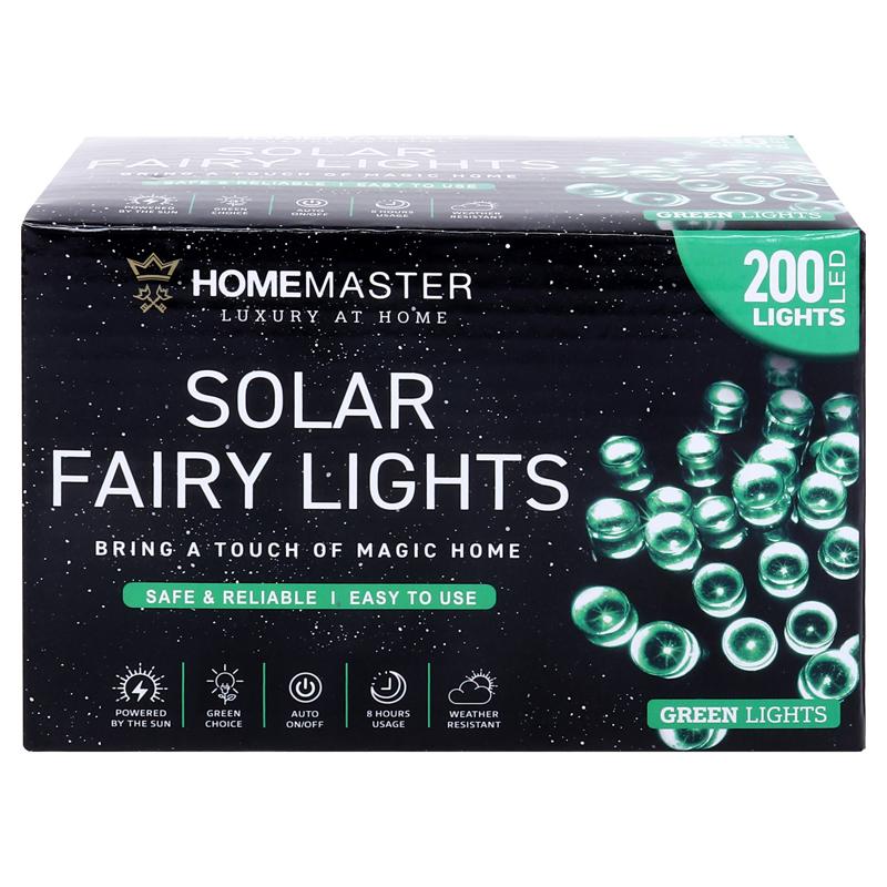 Ronis Fairy Light Solar 200 LED 13.5m Total Length Green 2 Functions