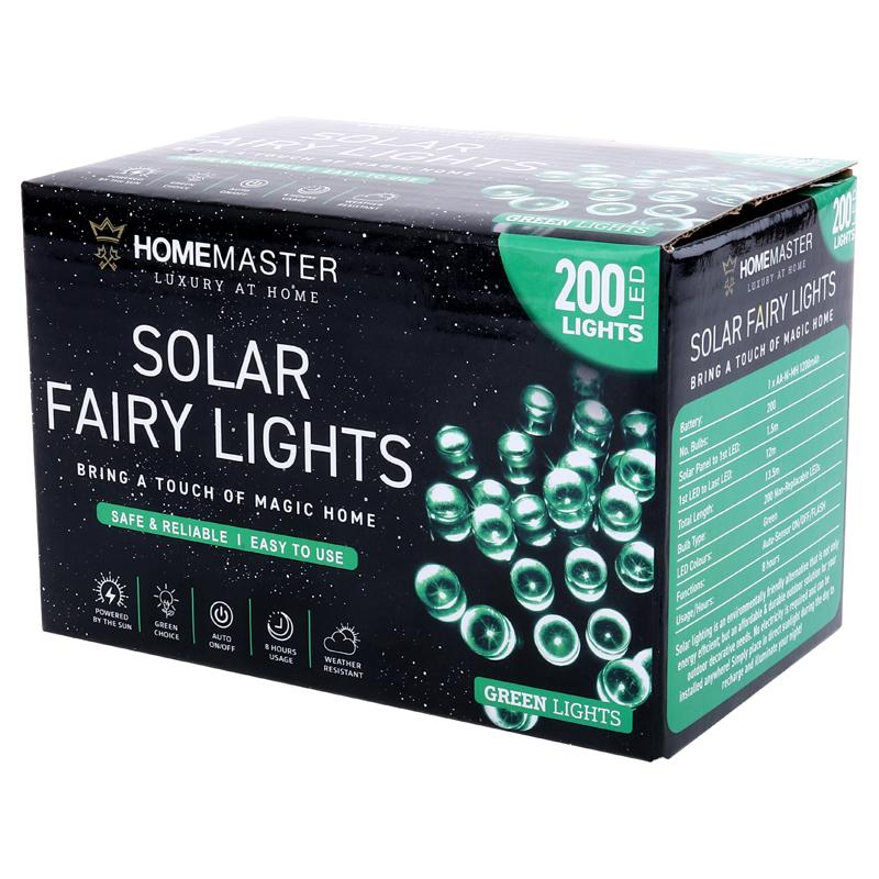 Ronis Fairy Light Solar 200 LED 13.5m Total Length Green 2 Functions