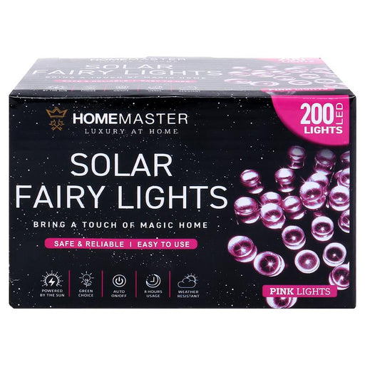 Ronis Fairy Light Solar 200 LED 13.5m Total Length Pink 2 Functions