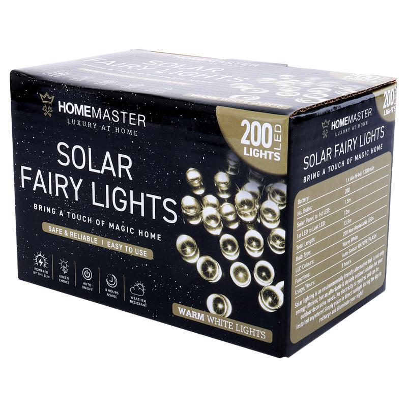 Ronis Fairy Light Solar 200 LED 13.5m Total Length Warm White 2 Functions