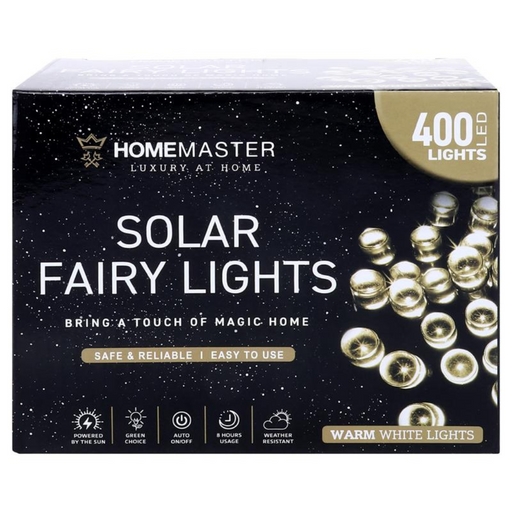 Ronis Fairy Light Solar 400 LED 25.5m Total Length Warm White 2 Functions