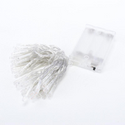 Battery operated 50 red LED fairy lights with clear wire, 500cm long, featuring 2 functions – perfect for festive indoor decorating – thumbnail