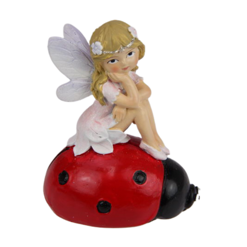 Ronis Fairy Sitting on Ladybug 8cm Assorted