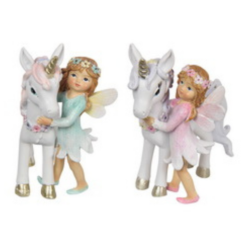 Ronis Fairy and Unicorn with Flowers 9cm Assorted