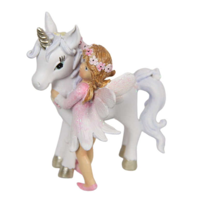 Ronis Fairy and Unicorn with Flowers 9cm Assorted