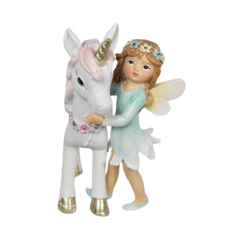 Ronis Fairy and Unicorn with Flowers 9cm Assorted