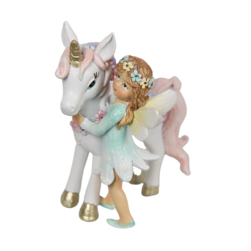 Ronis Fairy and Unicorn with Flowers 9cm Assorted