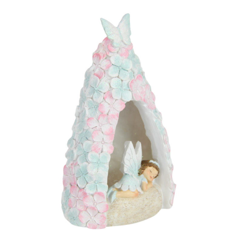 Ronis Fairy in Light Up Floral Tree Cave 17cm Assorted