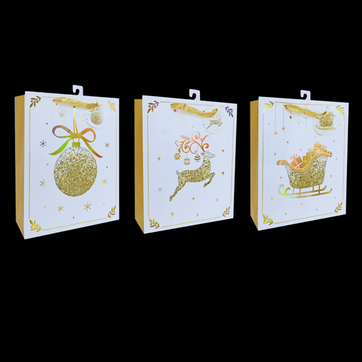 Ronis Fancy Icon Gold Foil/Glitter Gift Bag Large Assorted