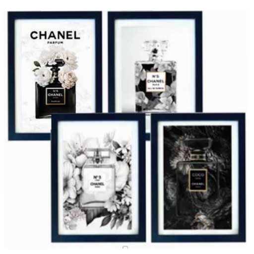 Assorted fashion framed wall print 50x70cm matted to 40x60cm chic modern gallery-style décor