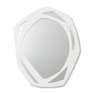 Faye wall mirror 60x2x75cm white framed wall mirror for hallway entryway or bathroom