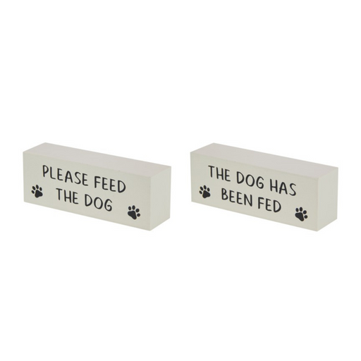 Ronis "Feed the Dog" Pet MDF Plaque Double Sided 15cm