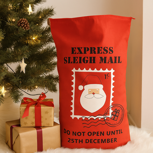 Felt Sack Santa Claus Stamp Jumbo Christmas Gift Bag