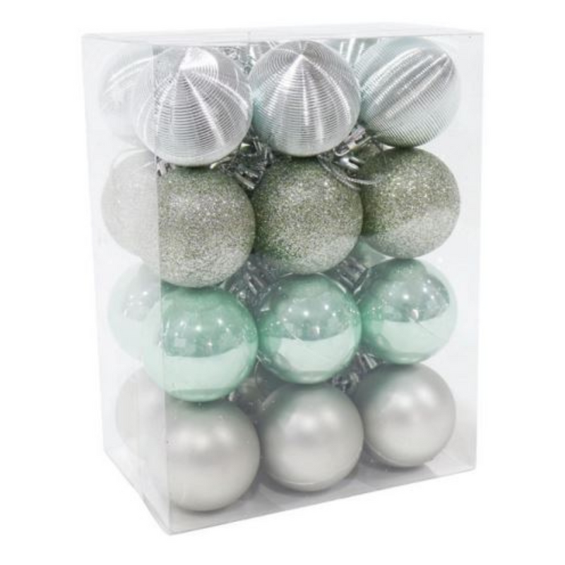 Baubles 4cm Fern 24pk