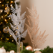 Gold and silver assorted fern stem 65cm for Christmas tree or floral décor