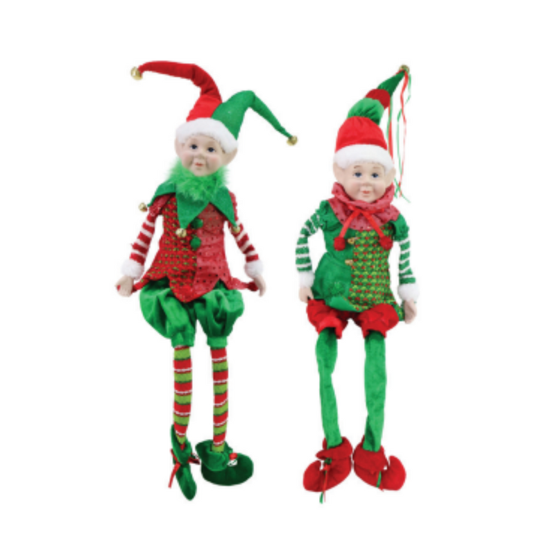 Ronis Festive Elf Long Legs 73cm Red Green Assorted