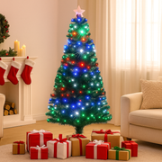 1.2m full green fiber optic Christmas tree with multicolour LED lights and glowing light-up tips