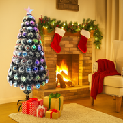 180cm green fiber optic Christmas tree with multicolour LED lights glowing