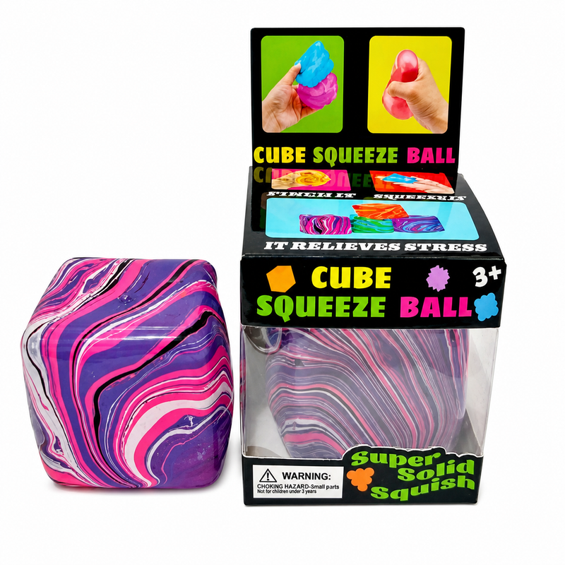 Fine Cube Swirl Pink & Purple Squishy Toy