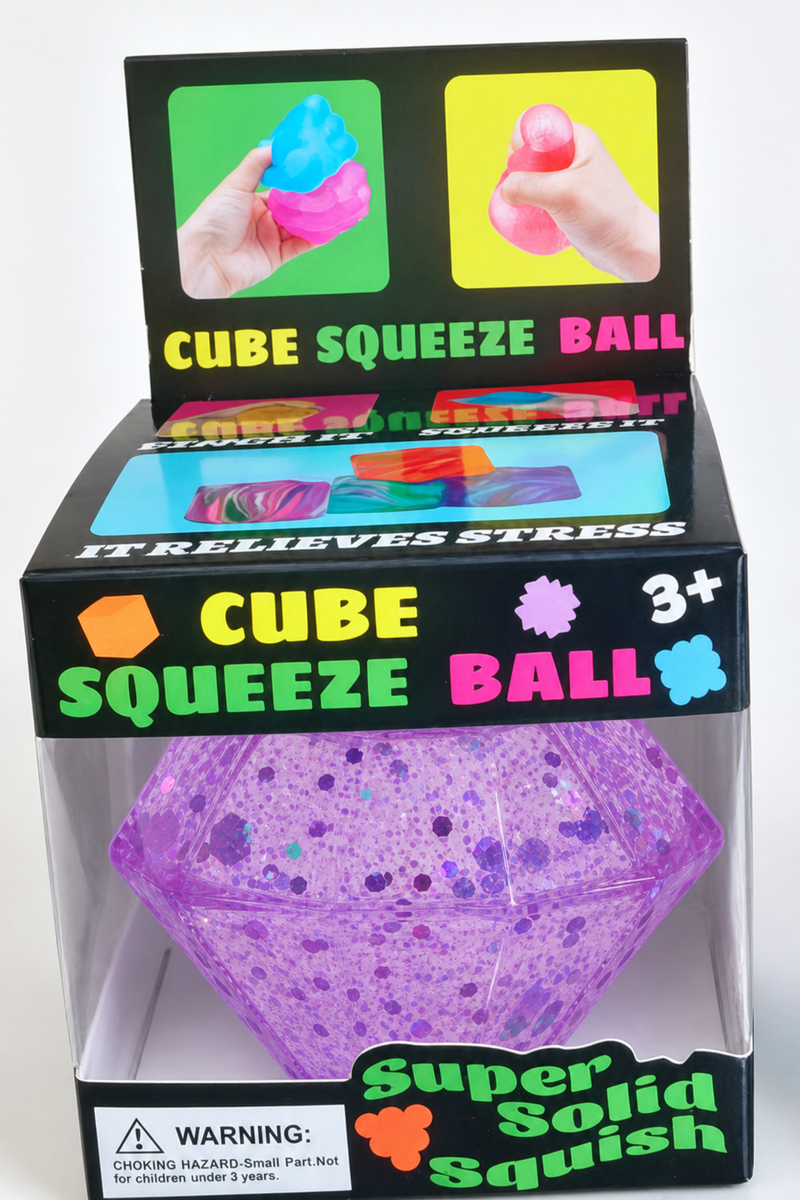 Fine Cube Glitter & Glow Diamond Shape Purple Display Box