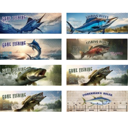 Fishing Wooden Key Holders - Four Hook Assorted Designs