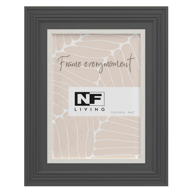 Fitzy photo frame 10x15cm in black finish displaying a portrait photo