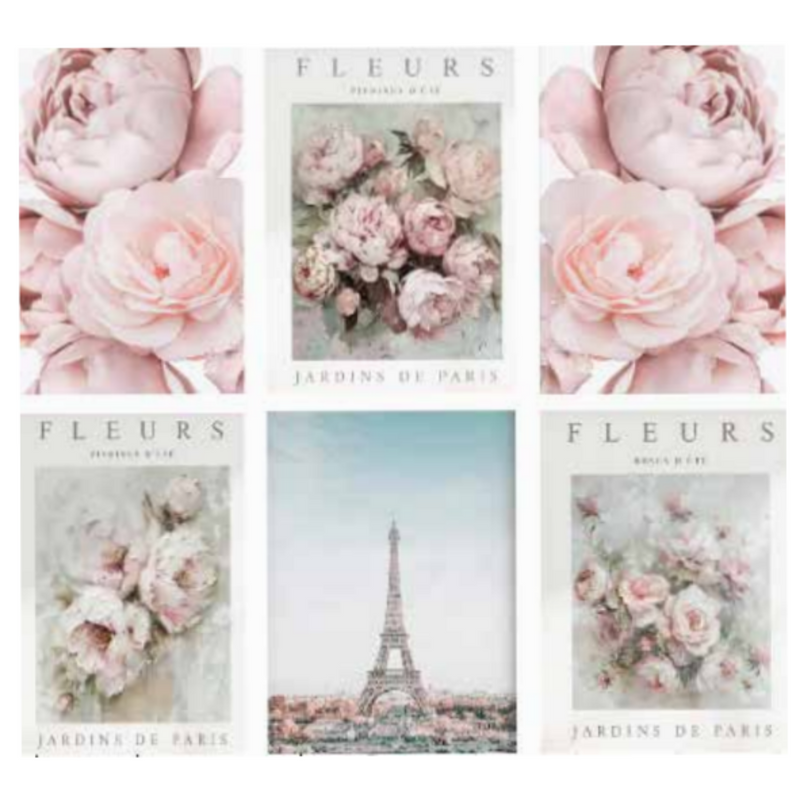 Fleurs of France canvas 60x80cm assorted French floral wall art large botanical canvas print for living room and bedroom décor