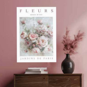 Fleurs of France canvas 60x80cm assorted French floral wall art large botanical canvas print for living room and bedroom décor – thumbnail