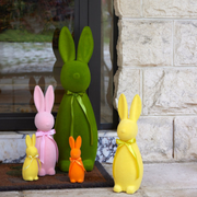 Ronis Flocked Rabbit With Bow Green XL