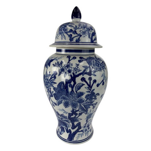Ronis Floral Ginger Jar 51cm Blue and White