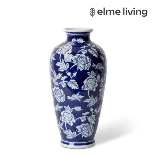Ronis Florence Vase Blue/White 16x16x33cm
