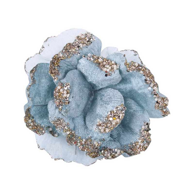 Ronis Flower with Clip 16cm Pale Blue