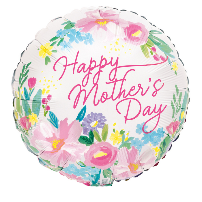 Ronis Foil Balloon Happy Mothers Day Printed Blooms 43cm