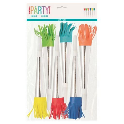 Ronis Foil Horns With Fringe 6pk