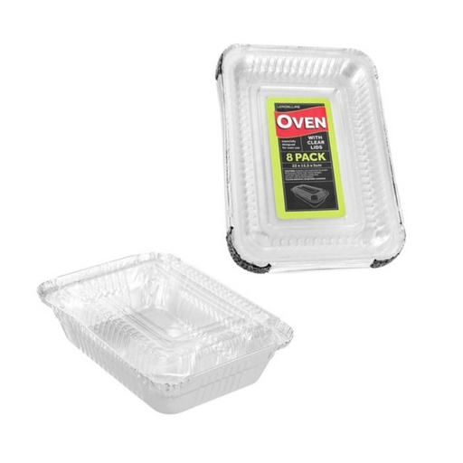 Ronis Foil Tray with Lid 22x15.5x5cm 8pk