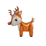 Foil balloon of a cartoon reindeer with red nose, 54x57cm Christmas decoration