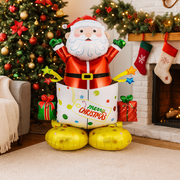 Giant foil Santa Claus balloon measuring 74x118cm, wearing red Christmas suit with white trim