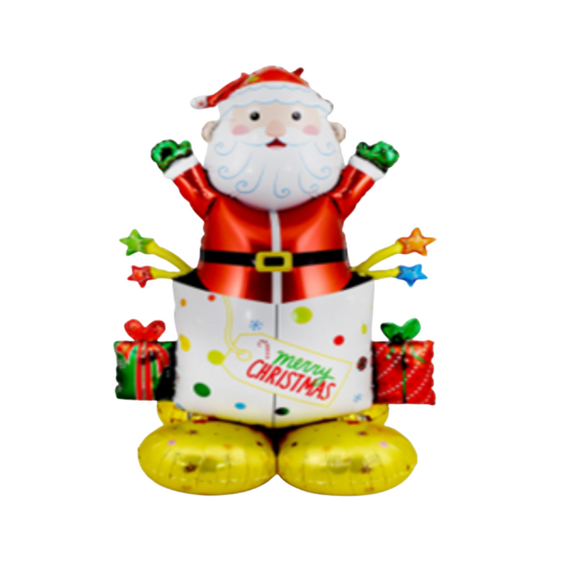 Giant foil Santa Claus balloon measuring 74x118cm, wearing red Christmas suit with white trim