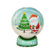 52.5x77.5cm Foil Balloon featuring Santa inside a snow globe water ball design, perfect for Christmas party decoration.