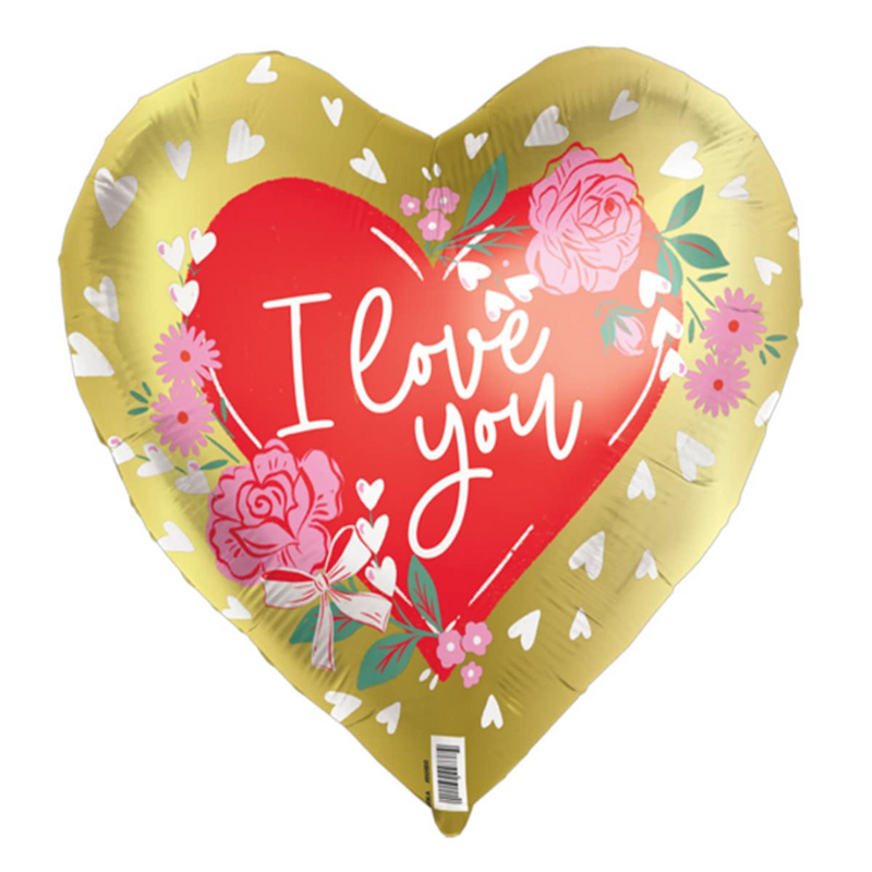 Ronis Foil Balloon With Ribbon 43cm I Love You Heart